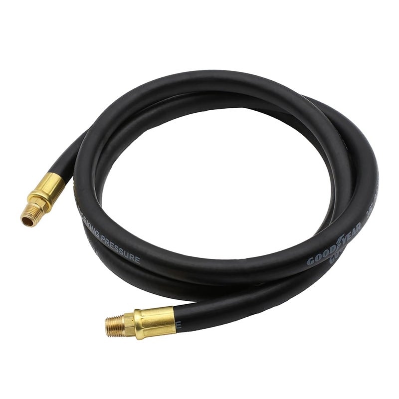 Grip Goodyear 6' x 3/8" Rubber Whip Hose Black 250 PSI - Image 1